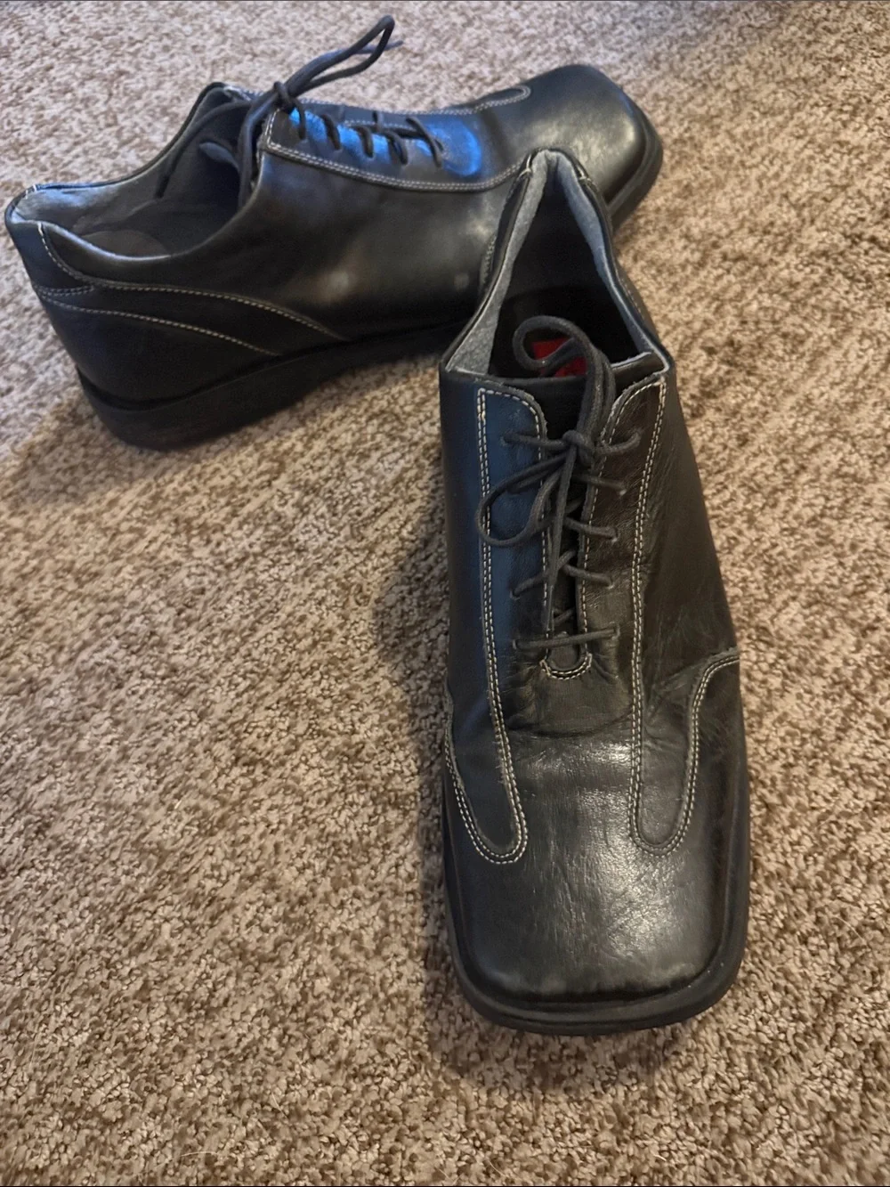 Robert Wayne Men's Black Lace-Up Leather Shoes